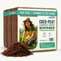 Blue Apple Garden 15kg Buffered Coco Peat 3-Pack — 3 x 5kg Bricks, Free UK Delivery
